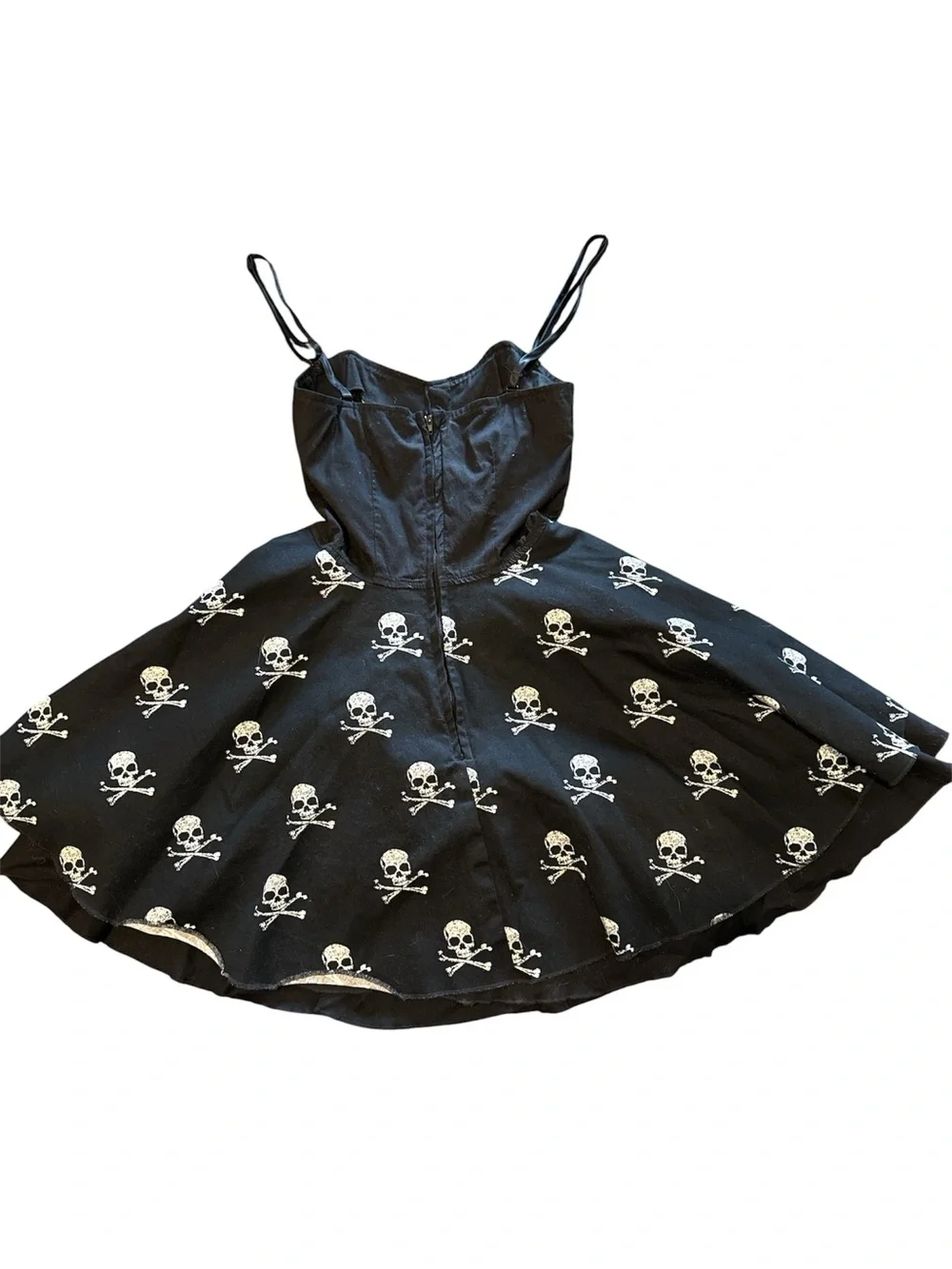 RockSteady Black Mini Dress with White Skull Print